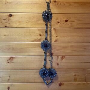 Bohemian Beaded Chain Belt‎ with Ornate Filigree and Rich Tones